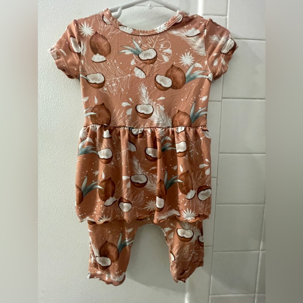 Ready Set Romper Twirl 6-12M coconut design